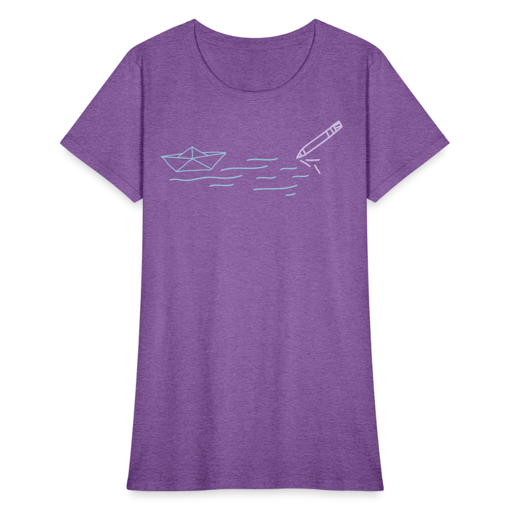 Women's T-Shirt - Sailing Paper - purple heather