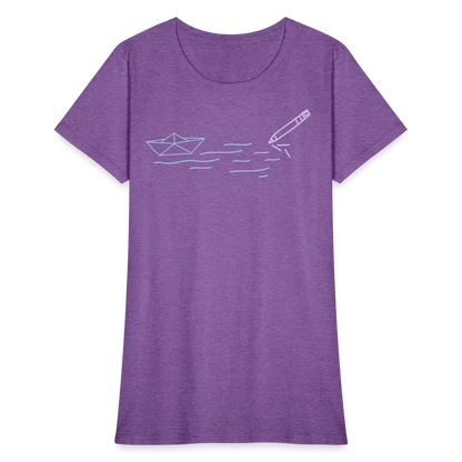 Women's T-Shirt - Sailing Paper - purple heather