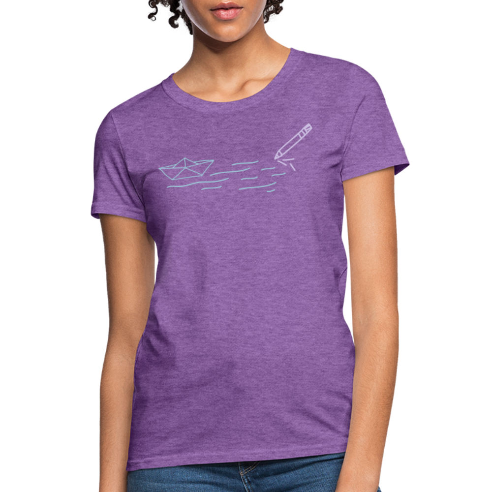 Women's T-Shirt - Sailing Paper - purple heather