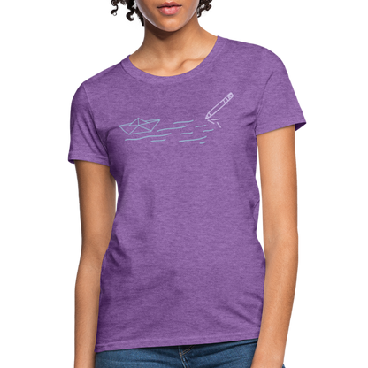 Women's T-Shirt - Sailing Paper - purple heather