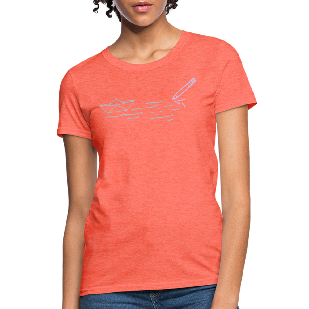 Women's T-Shirt - Sailing Paper - heather coral