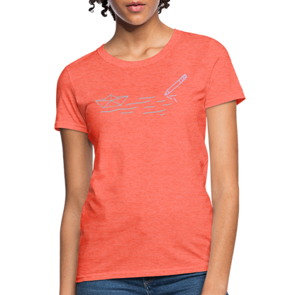 Women's T-Shirt - Sailing Paper - heather coral