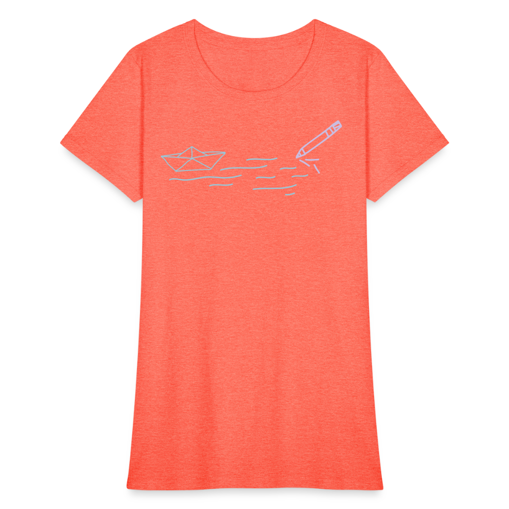 Women's T-Shirt - Sailing Paper - heather coral