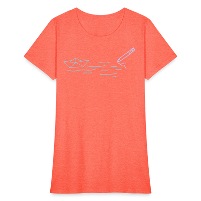 Women's T-Shirt - Sailing Paper - heather coral