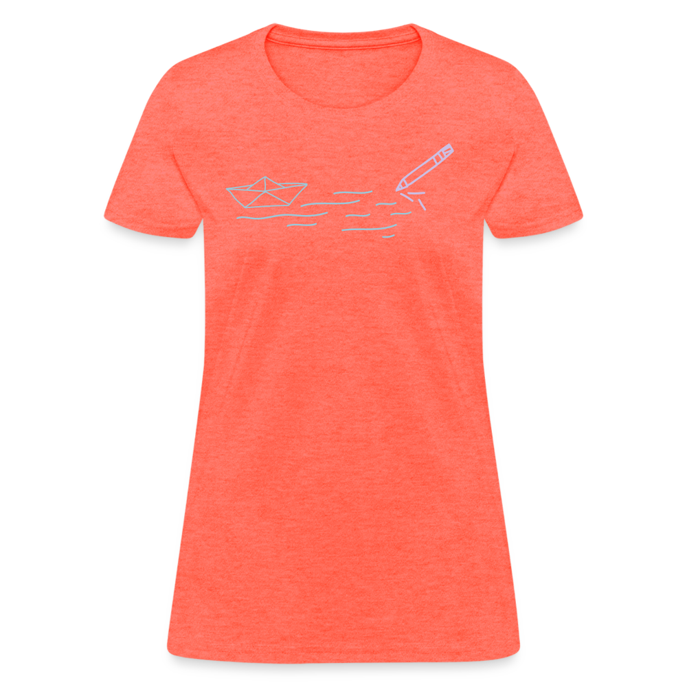 Women's T-Shirt - Sailing Paper - heather coral