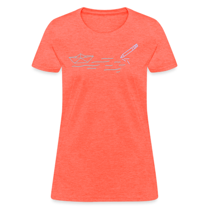 Women's T-Shirt - Sailing Paper - heather coral