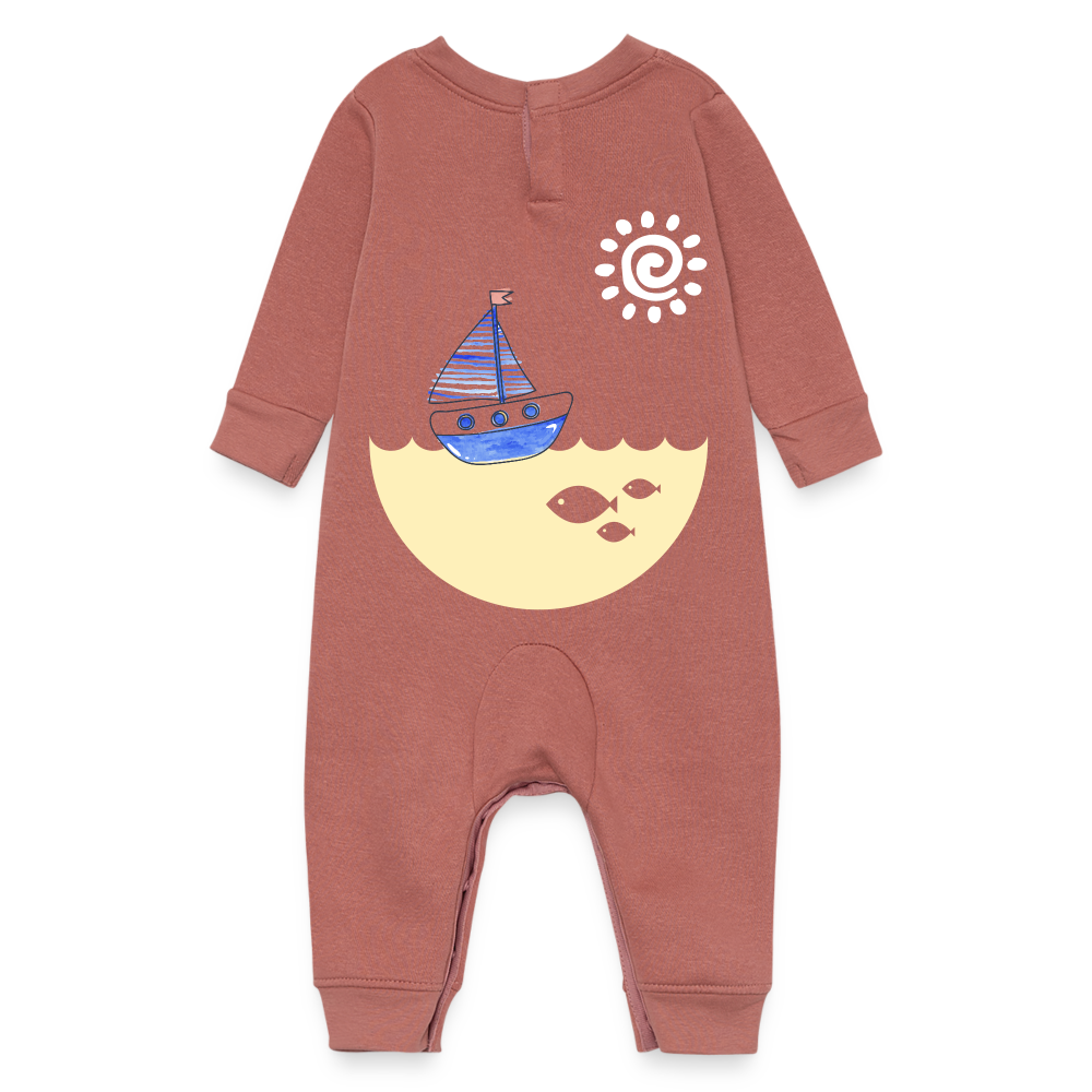 Sailing Baby Fleece One Piece - mauve