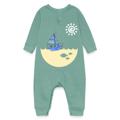 Sailing Baby Fleece One Piece - saltwater