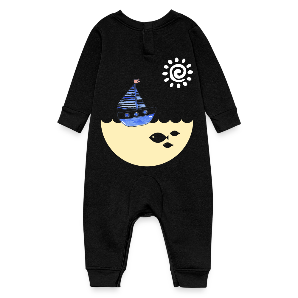 Sailing Baby Fleece One Piece - black