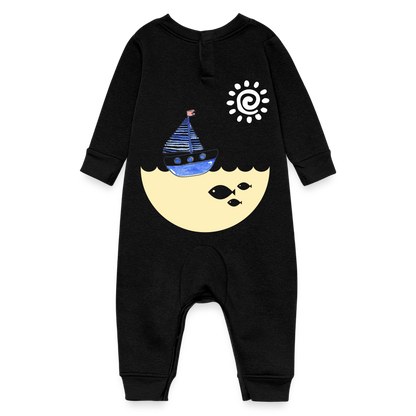 Sailing Baby Fleece One Piece - black