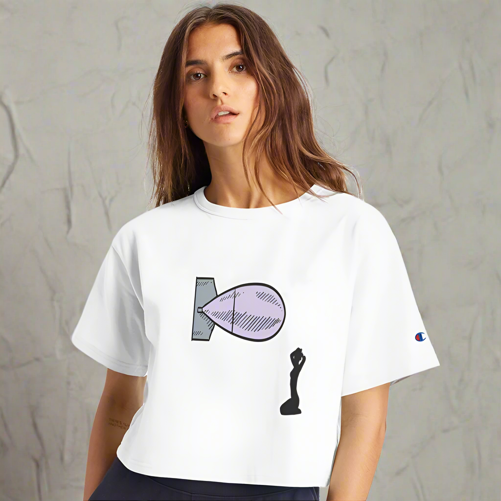 Champion Women’s Cropped Submarine T-Shirt - white