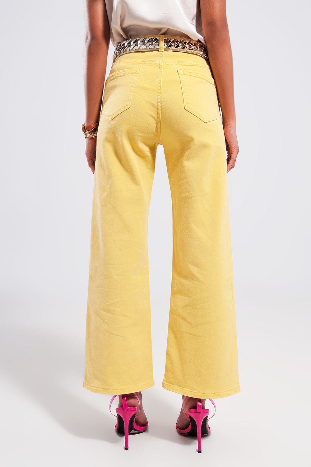 Yellow Lemon Wide Leg Jeans