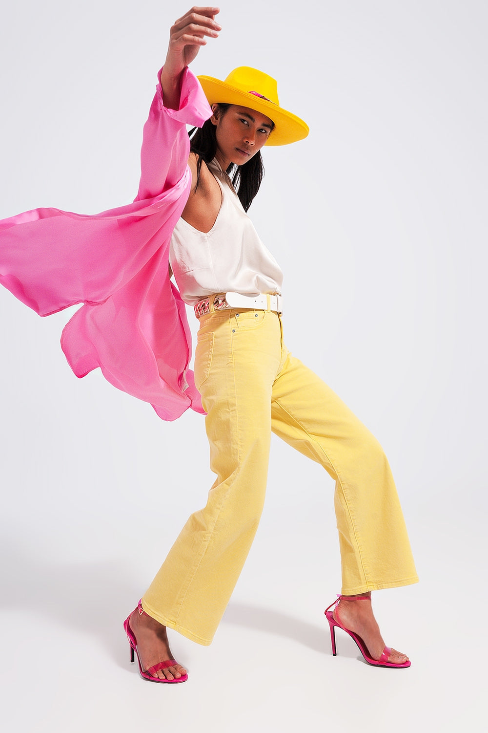 Yellow Lemon Wide Leg Jeans