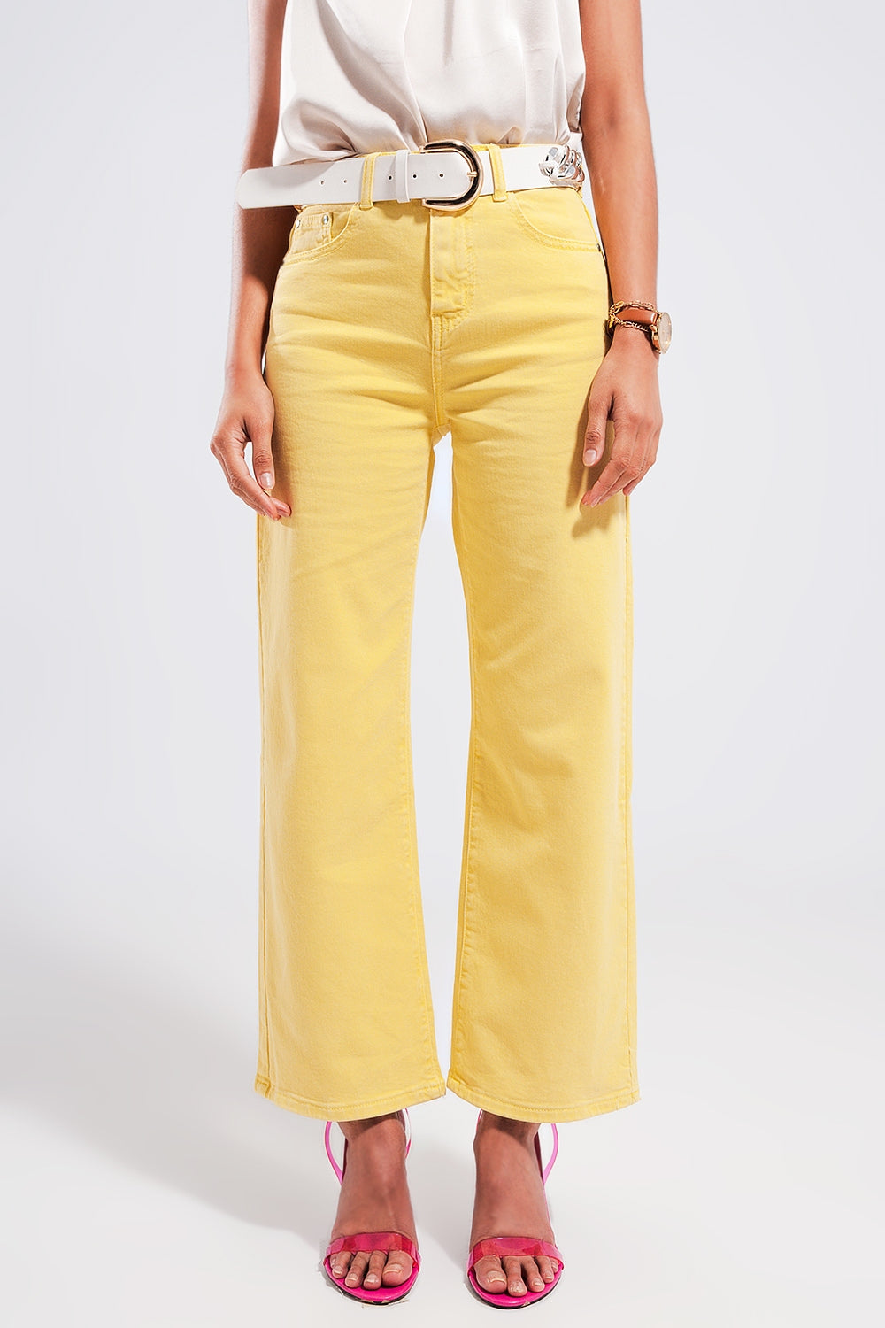 Yellow Lemon Wide Leg Jeans