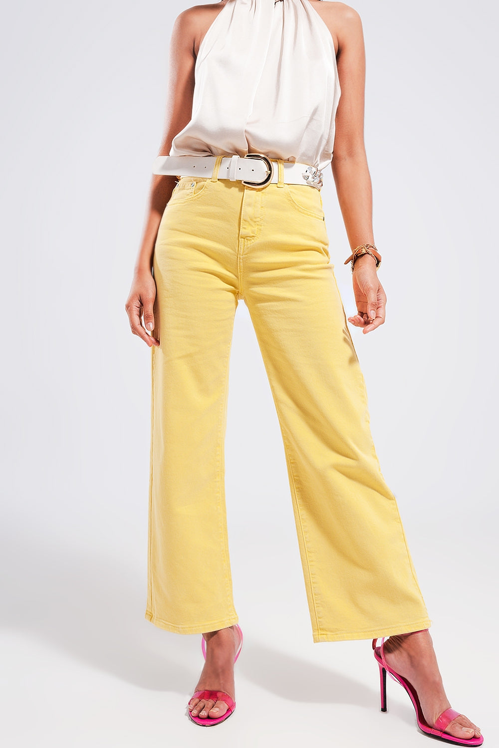 Yellow Lemon Wide Leg Jeans
