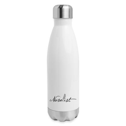 Insulated Stainless Steel Novelist Water Bottle - white