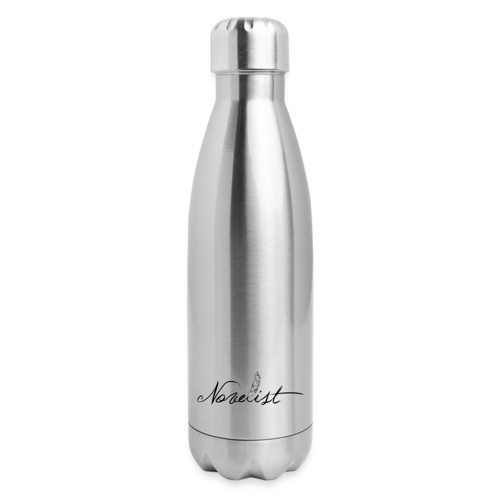 Insulated Stainless Steel Novelist Water Bottle - silver