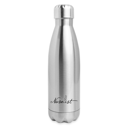 Insulated Stainless Steel Novelist Water Bottle - silver